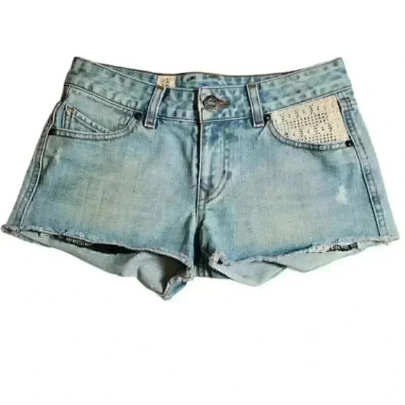 Volcom Brand Denim Jean Shorts Cherry Bomb - Picture 2 of 10